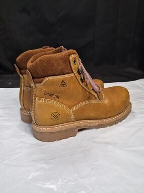 HAWX Women’s Boots Composite Toe Work Boot Brown Leather size 7.5B Worn 3 Times